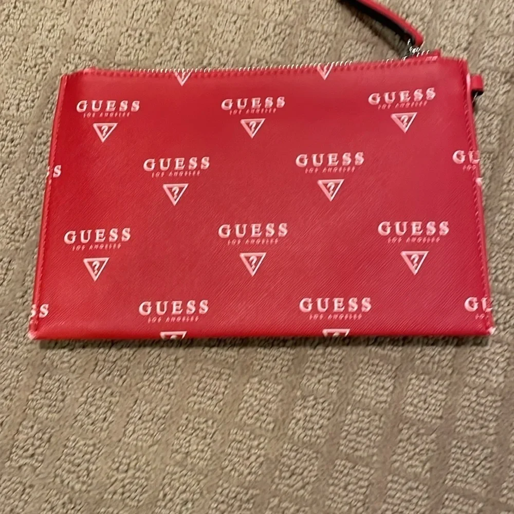 Guess Red Logo Wristlet